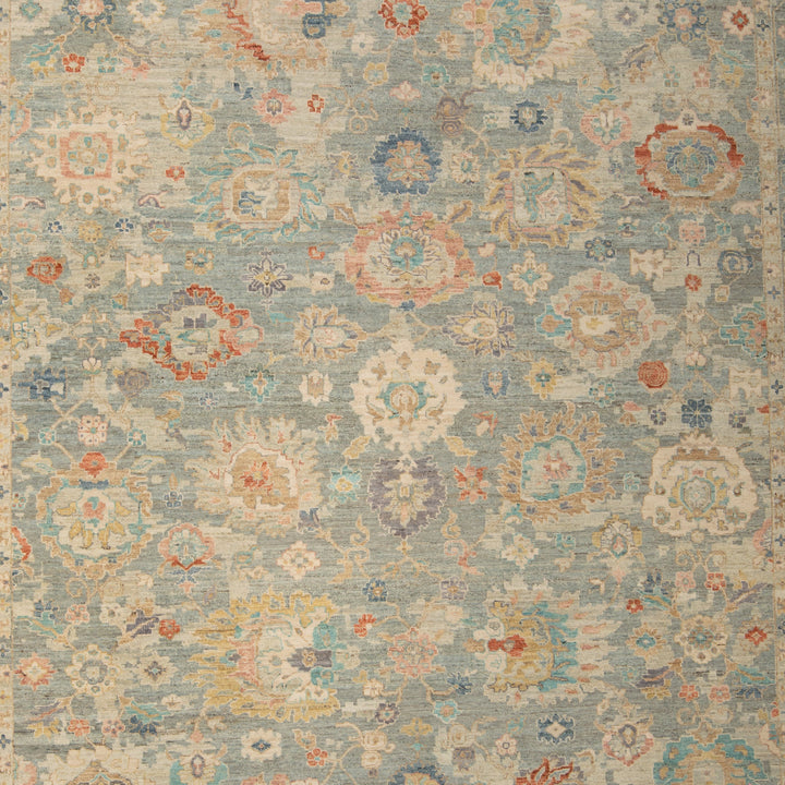 Light Blue Anqitue Revival Wool Rug 10x14
