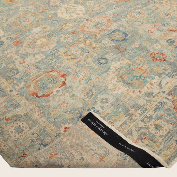 Light Blue Anqitue Revival Wool Rug 10x14