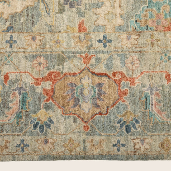 Light Blue Anqitue Revival Wool Rug 10x14