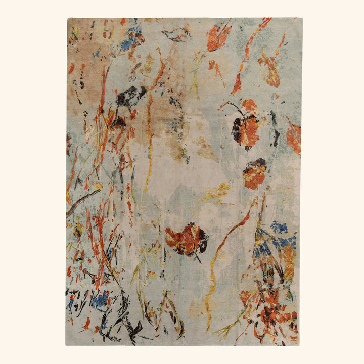 Image for Blue Aurora Contemporary Wool Silk Blend Rug - 9' x 12'