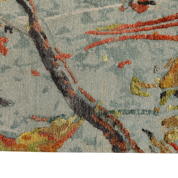 Image for Blue Aurora Contemporary Wool Silk Blend Rug - 9' x 12'