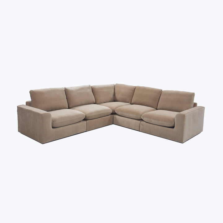 Waverly 5-Piece Sectional Athens Textured Velvet / Biscotti