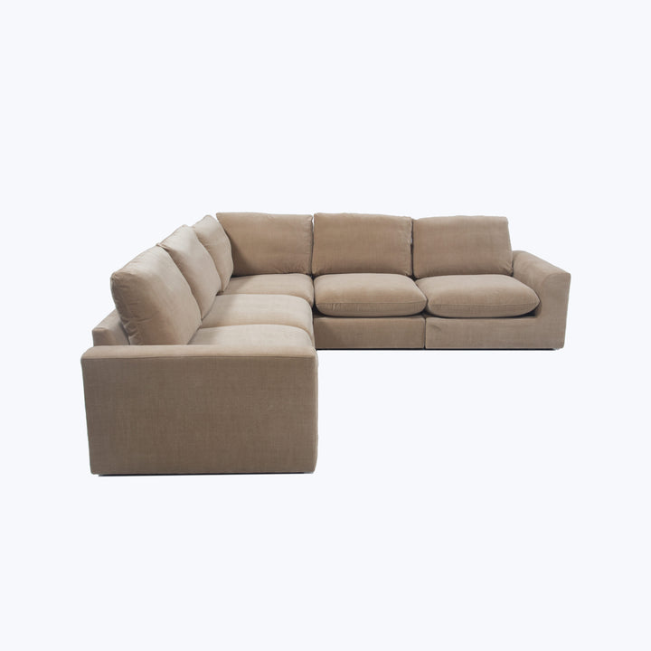 Waverly 5-Piece Sectional Athens Textured Velvet / Biscotti