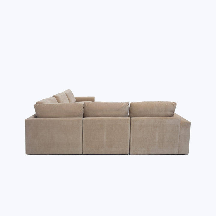 Waverly 5-Piece Sectional Athens Textured Velvet / Biscotti