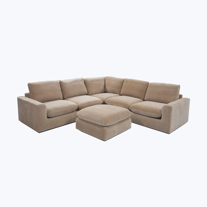 Waverly 5-Piece Sectional Athens Textured Velvet / Biscotti
