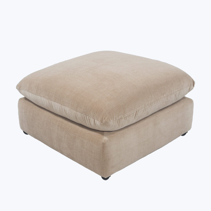 Waverly Ottoman Athens Textured Velvet / Biscotti