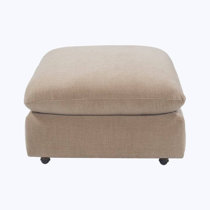 Waverly Ottoman Athens Textured Velvet / Biscotti