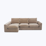 Waverly Chaise Sectional Left Facing / Athens Textured Velvet / Biscotti