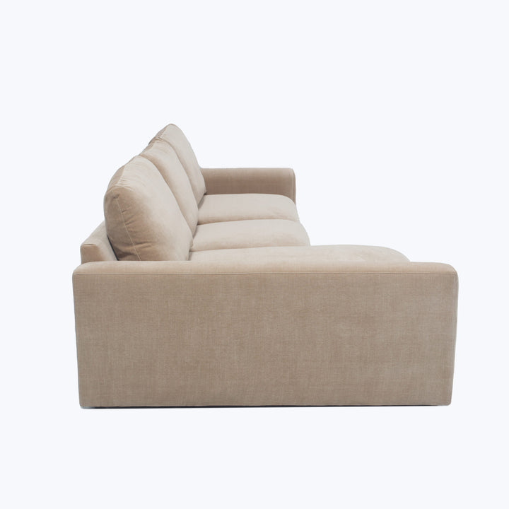 Waverly Chaise Sectional Left Facing / Athens Textured Velvet / Biscotti