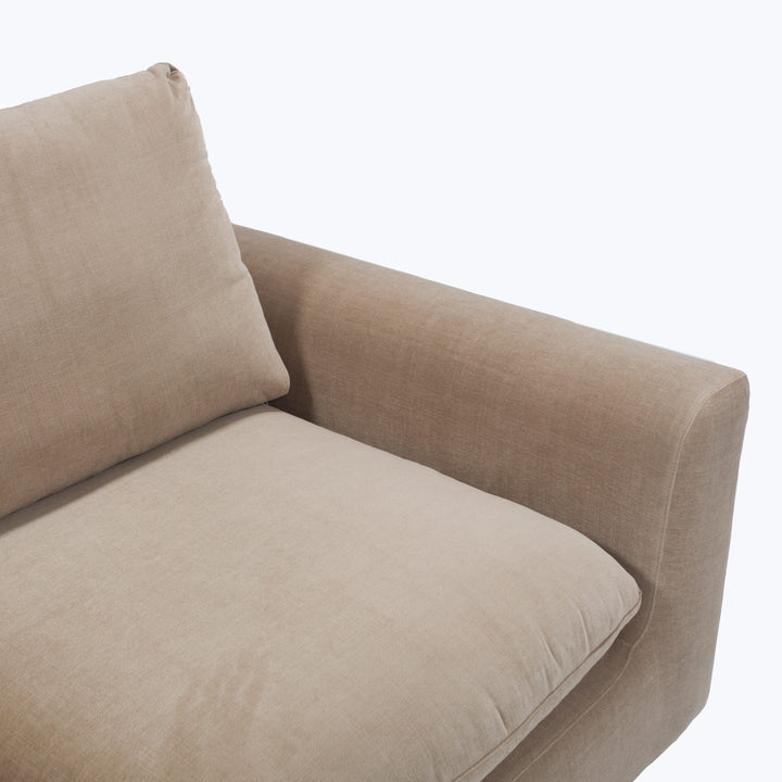 Waverly Chaise Sectional Left Facing / Athens Textured Velvet / Biscotti