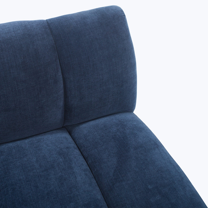 Grove Street Armless Sofa Athens, Textured Velvet / Ink