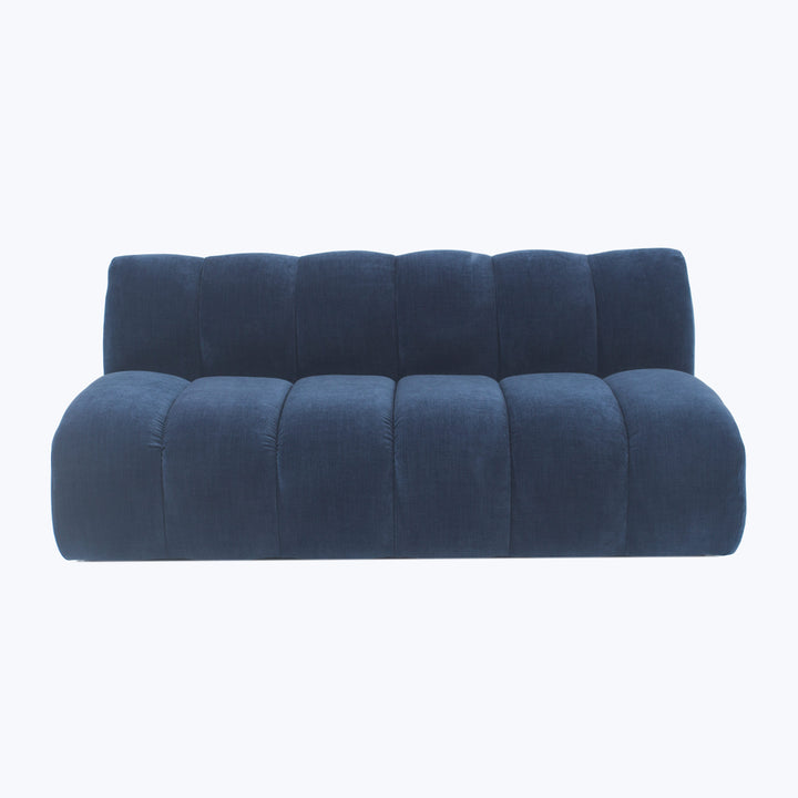Grove Street Armless Sofa Athens, Textured Velvet / Ink
