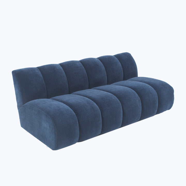 Grove Street Armless Sofa Athens, Textured Velvet / Ink
