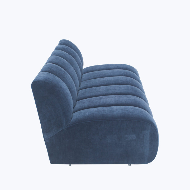 Grove Street Armless Sofa Athens, Textured Velvet / Ink