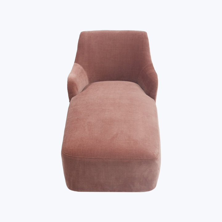 Saratoga Chaise Athens, Textured Velvet / Rosewood