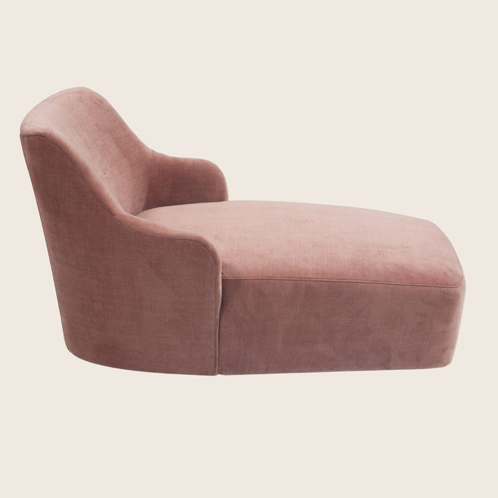 Saratoga Chaise Athens, Textured Velvet / Rosewood