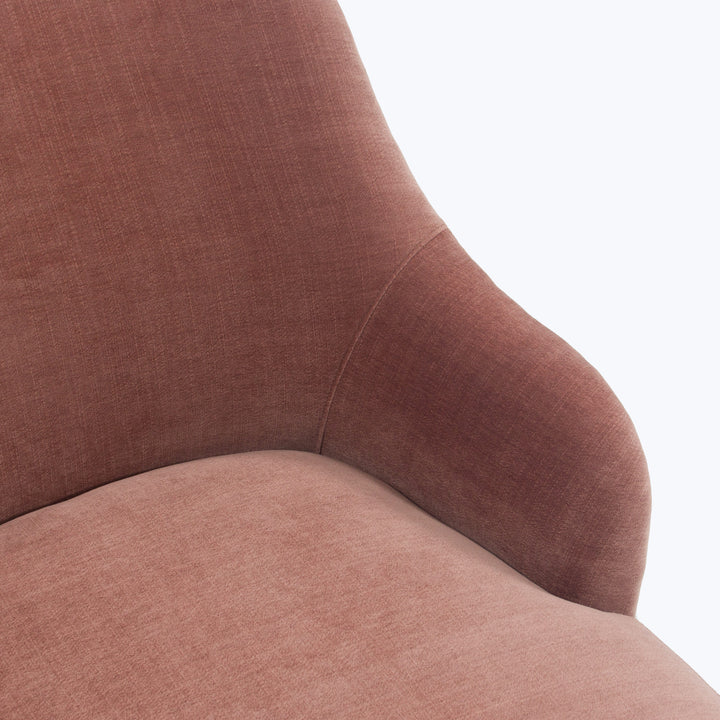 Saratoga Chaise Athens, Textured Velvet / Rosewood