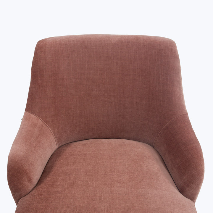 Saratoga Chaise Athens, Textured Velvet / Rosewood