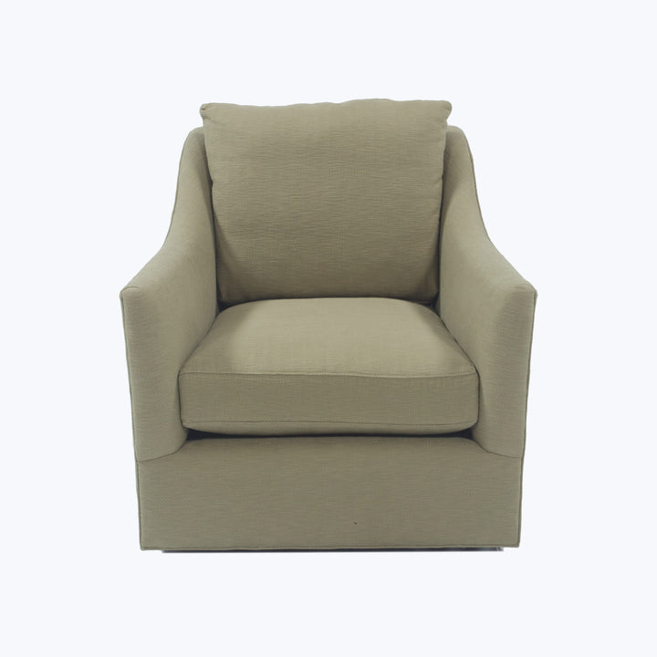 Charlotte Swivel Chair Turks, Cotton Weave, Aloe