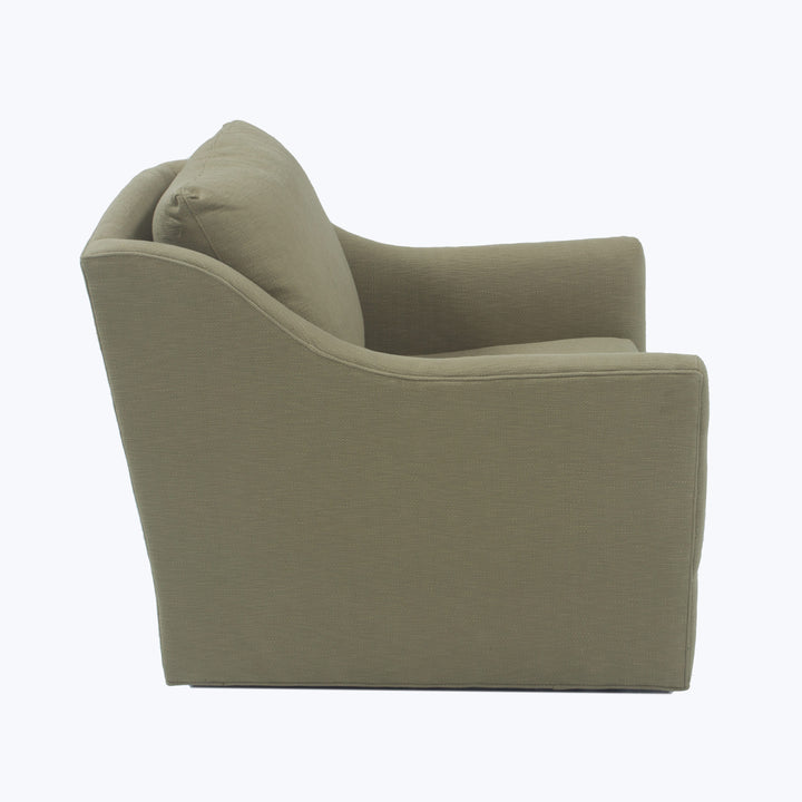 Charlotte Swivel Chair Turks, Cotton Weave, Aloe