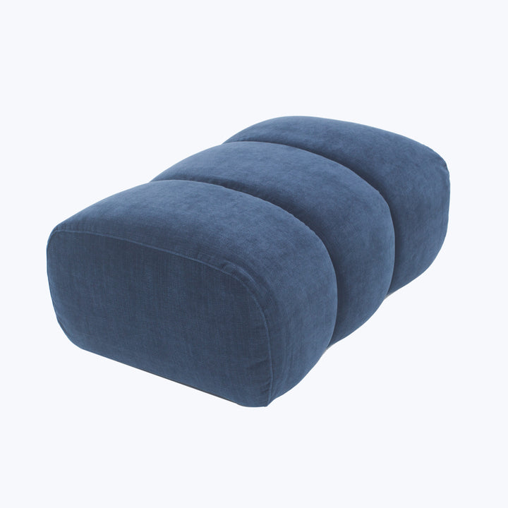 Grove Street Ottoman Athens, Textured Velvet / Ink