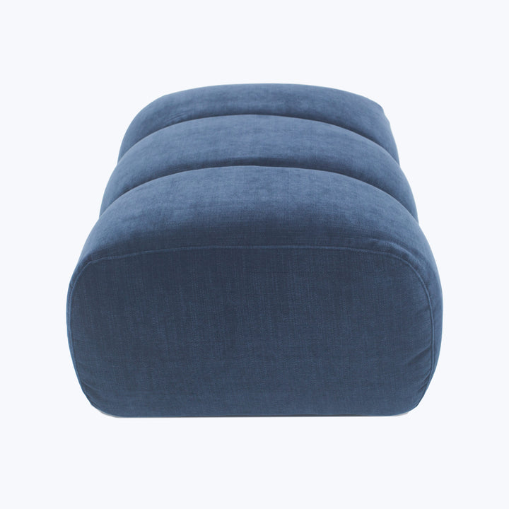 Grove Street Ottoman Athens, Textured Velvet / Ink