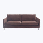 Hannah Two-Seat Sofa, Black Leg 86 / Black / Banks, Performance Velvet / Mocha