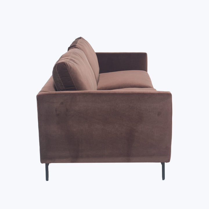Hannah Two-Seat Sofa, Black Leg 86 / Black / Banks, Performance Velvet / Mocha