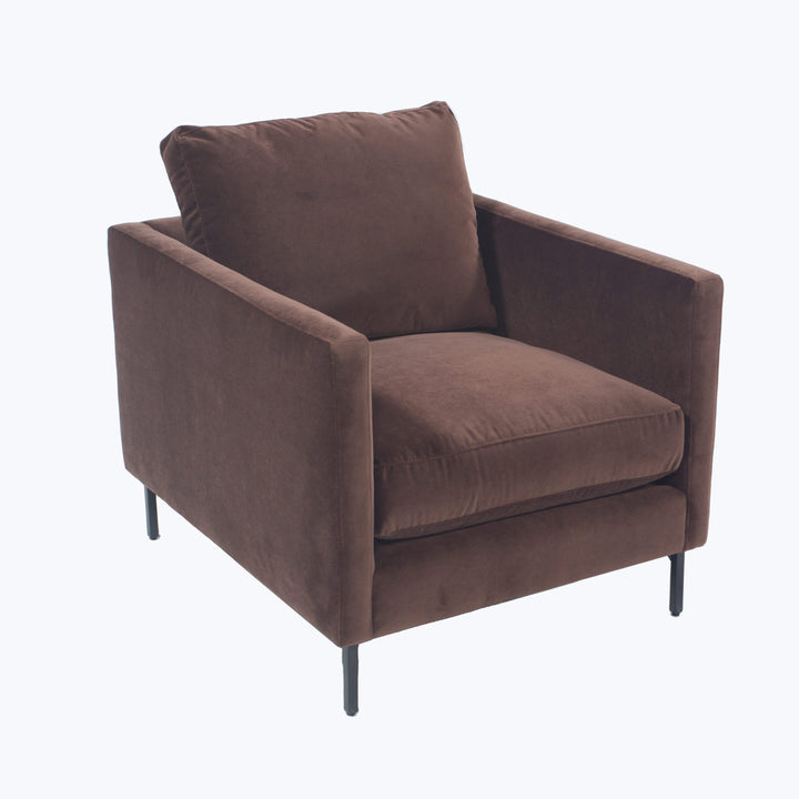 Hannah Chair, Black Leg Black / Banks, Performance Velvet / Mocha