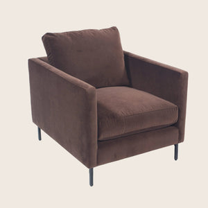 Hannah Chair, Black Leg Black / Banks, Performance Velvet / Mocha - hover