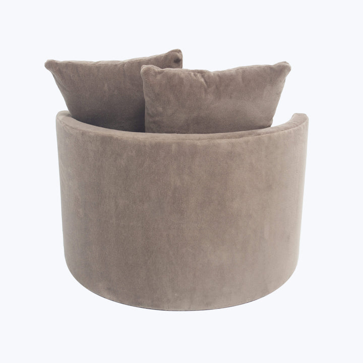 Hollywood Mini Swivel Chair Paradiso, Plush Fabric / Taupe