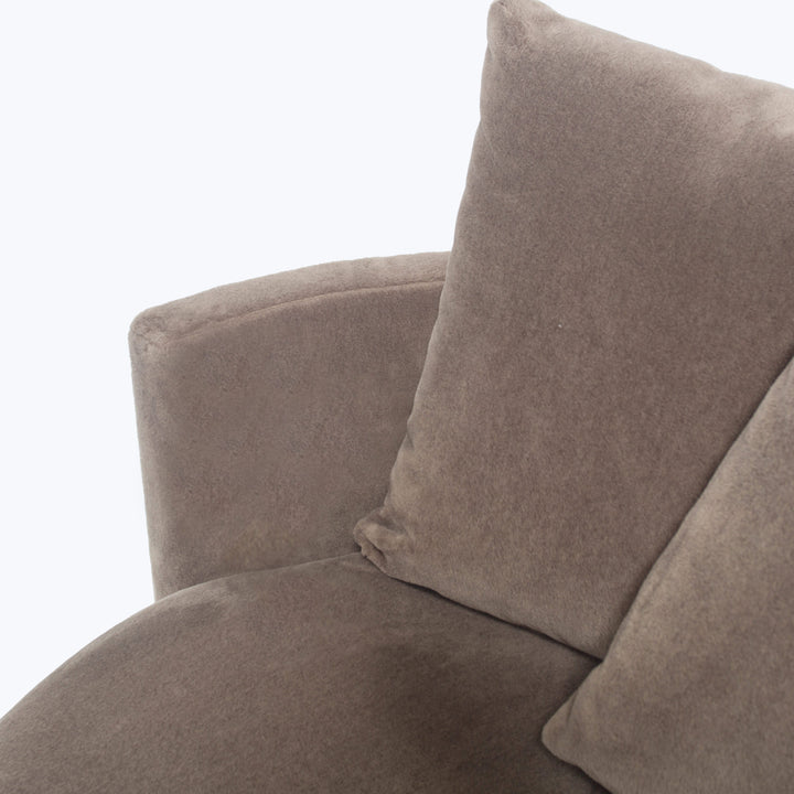Hollywood Mini Swivel Chair Paradiso, Plush Fabric / Taupe