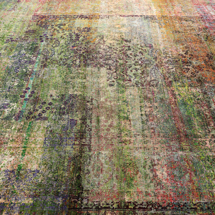 Mulitcolored Alchemy Transitional Silk Rug - 8'8" x 11'7"