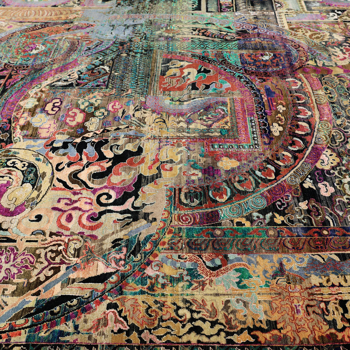 Mulitcolored Alchemy Transitional Silk Wool Blend Rug - 9'10" x 13'8"