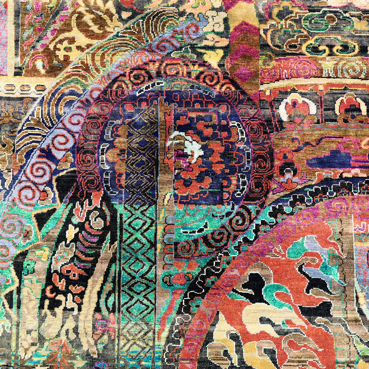 Mulitcolored Alchemy Transitional Silk Wool Blend Rug - 9'10" x 13'8"