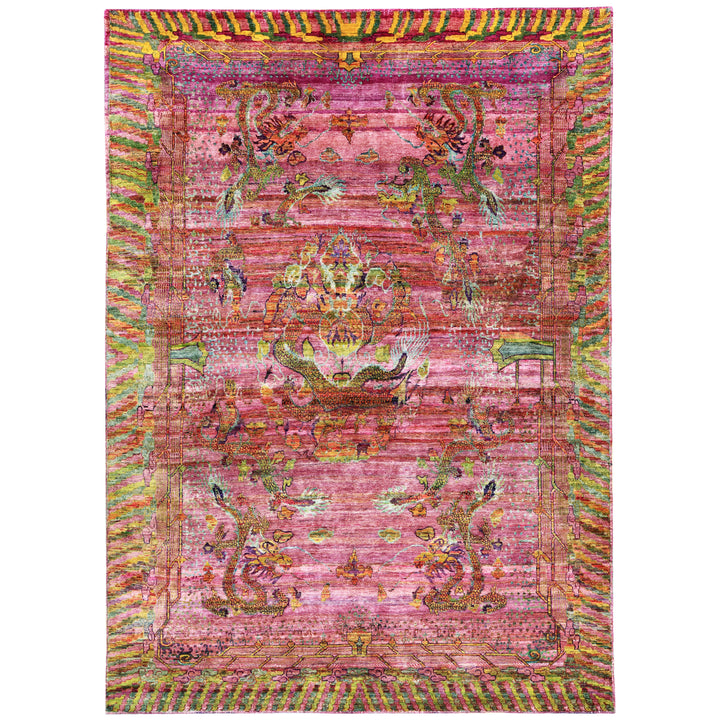 Pink Alchemy Transitional Silk Rug - 8' x 11'4"