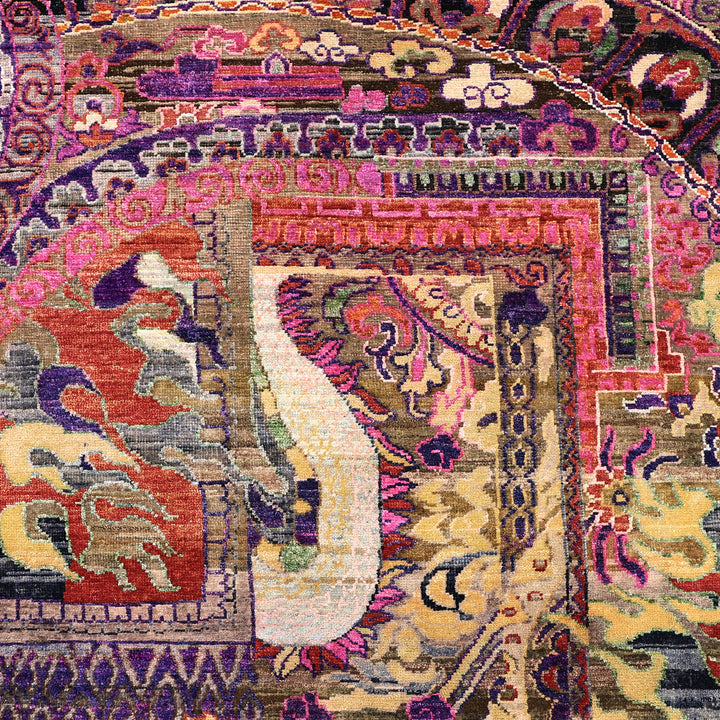 Mulitcolored Alchemy Transitional Silk Wool Blend Rug - 9'7" x 13'9"