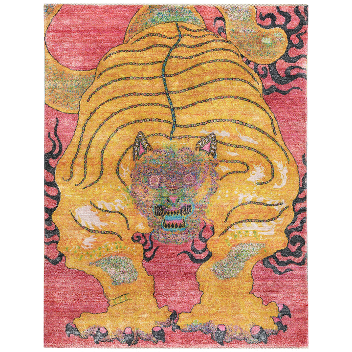 Mulitcolored Alchemy Contemporary Wool Rug - 4'1" x 5'3"