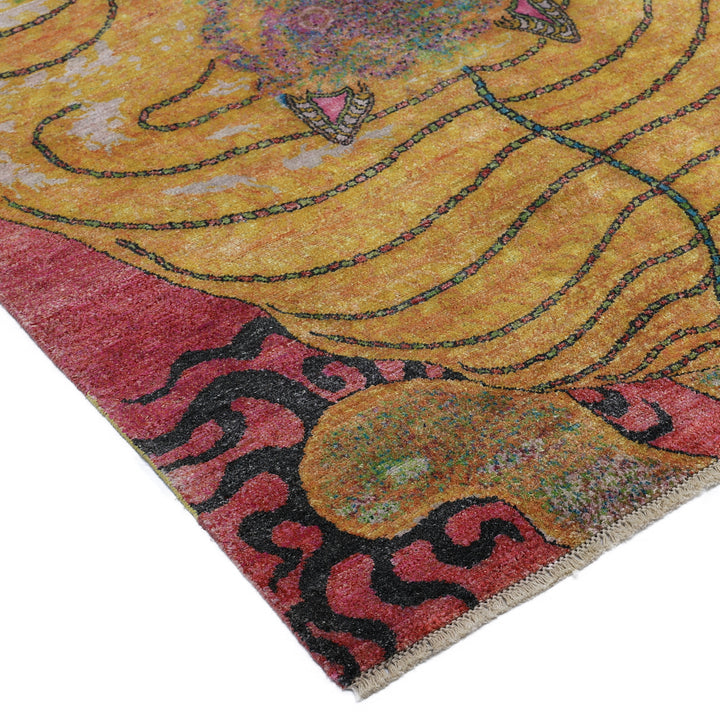 Mulitcolored Alchemy Contemporary Wool Rug - 4'1" x 5'3"