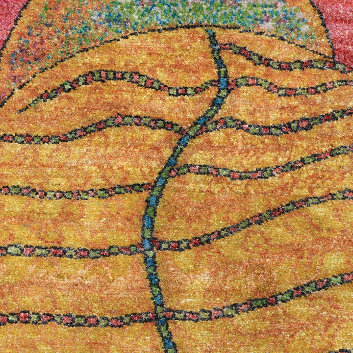 Mulitcolored Alchemy Contemporary Wool Rug - 4'1" x 5'3"