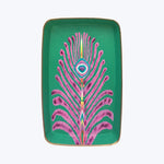 Green Feather Iron Tray