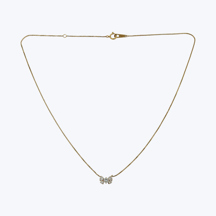 18KYG Diamond Butterfly Pendant Necklace