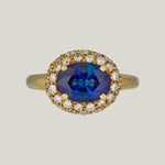 Leysen 18KYG Sapphire, Diamond, and Ruby Ring