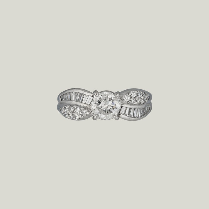 Platinum Diamond Criss-Cross Ring