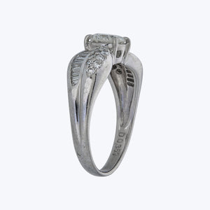 Platinum Diamond Criss-Cross Ring - hover