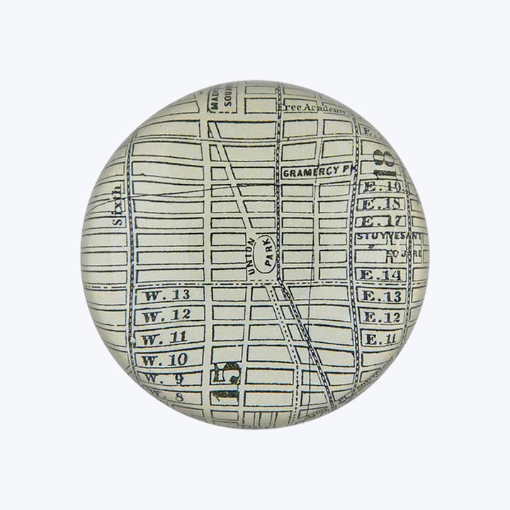 New York Map, Gramercy Park Paperweight Black/White