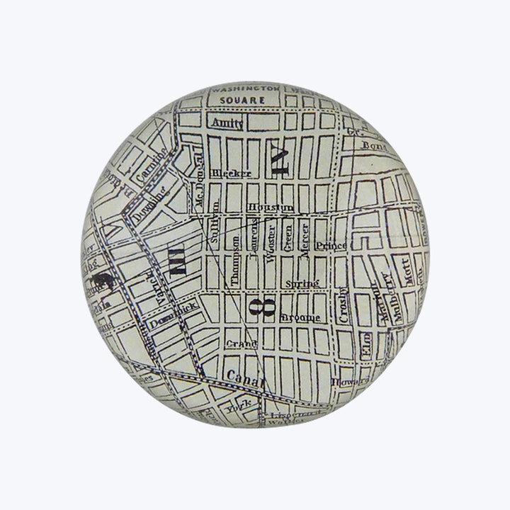 New York Map, Soho Paperweight Black/White