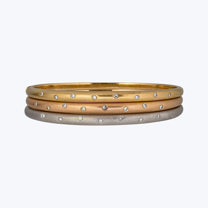 18KYWRG Diamond Bangle Trio