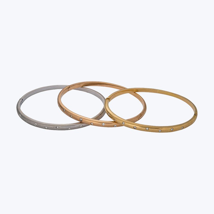 18KYWRG Diamond Bangle Trio