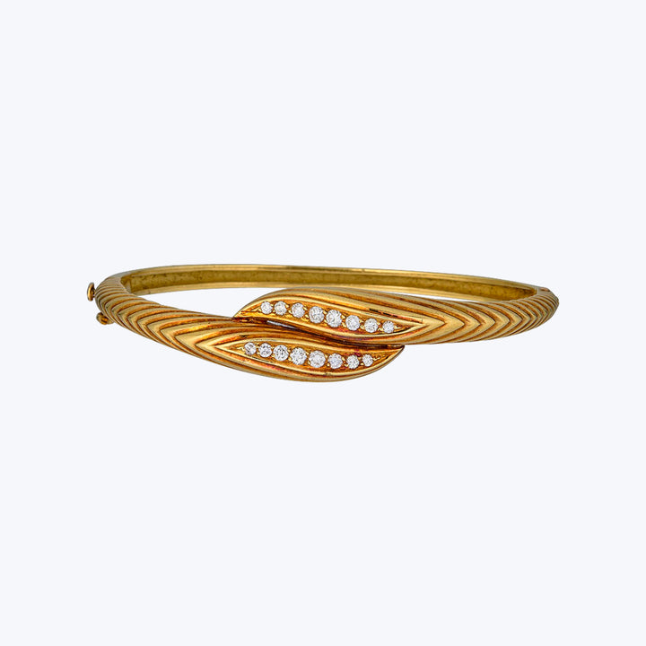 1970s French 18KYG Diamond Bangle